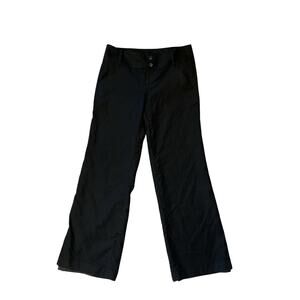 Banana Republic Martin Linen Pants Size 8 Black Straight Leg Work Pants